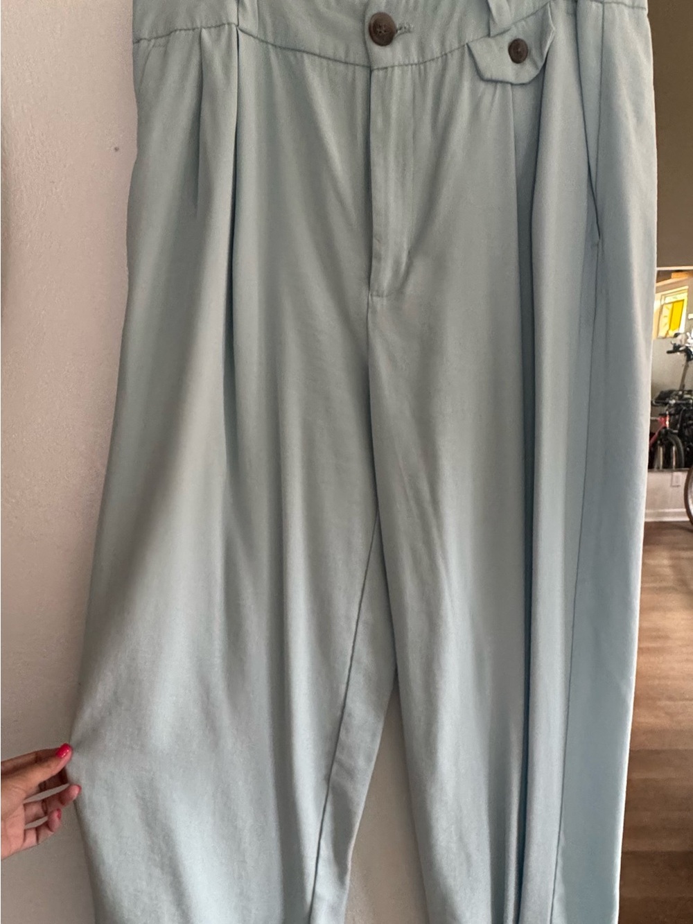 a new day Light Blue Pleated High-Rise Trousers - Picture 1 of 2
